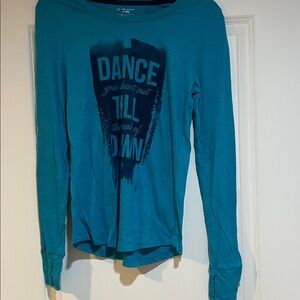Tel Gear new Teal Long Sleeve Graphic Top medium